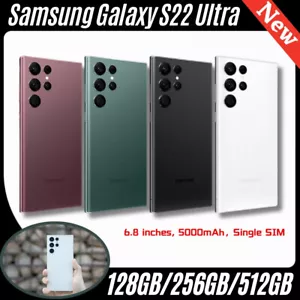 NEW Samsung Galaxy S22 Ultra SM-S908U 128GB/256GB/512GB Unlocked Smartphone 5G - Picture 1 of 26