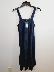 Filettatura universale NUOVA! Abito donna blu polvere dettaglio uncinetto midi taglia S - Foto 1 di 6