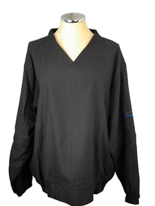 Devon & Jones Golf Windbreaker Mens XL Black Pullover Zip Off Sleeves Pockets - Picture 1 of 10