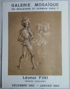 affiche exposition - LEONOR FINI - 1984 - GALERIE MOSAIQUE - litho - Picture 1 of 1