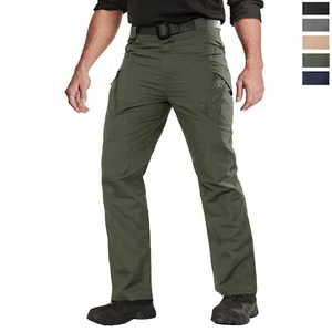 Men's Ripstop Atheletic Cargo Work Pants Firm Active Outdoor Hiking Trousers US - Picture 1 of 32