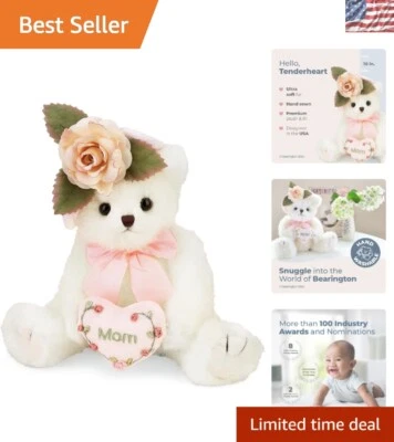 Oso de peluche blanco Bearington de 10 pulgadas Mommy Tenderheart - Un emblema de amor de felpa Foto 1 de 4