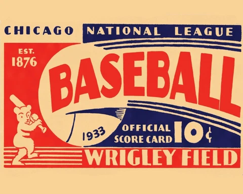 Chicago Cubs 1933 Scorecard Wall Art Poster - 8x10 Photo Cover