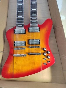 New 14 & 7 String Electric Guitar Finish Gloss Mahogany Body Double Neck - Picture 1 of 12