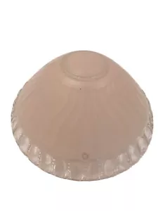 Plafoniera a sospensione 3 catene vetro art deco rosa chiaro smerigliato vintage - Foto 1 di 6