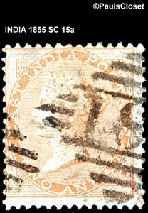 INDIA 1855 SC 15a QUEEN VICTORIA ORANGE 2a USED FINE - Picture 1 of 2
