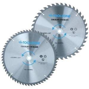 2 hojas de sierra circular TCT 300mm x 30mm 40 y 60 dientes con anillo adaptador TE517 - Imagen 1 de 7