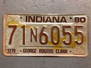 TARGA VINTAGE 1980 INDIANA GEORGE RODGERS CLARK 71N-6055 FANTASTICA!!! - Foto 1 di 2