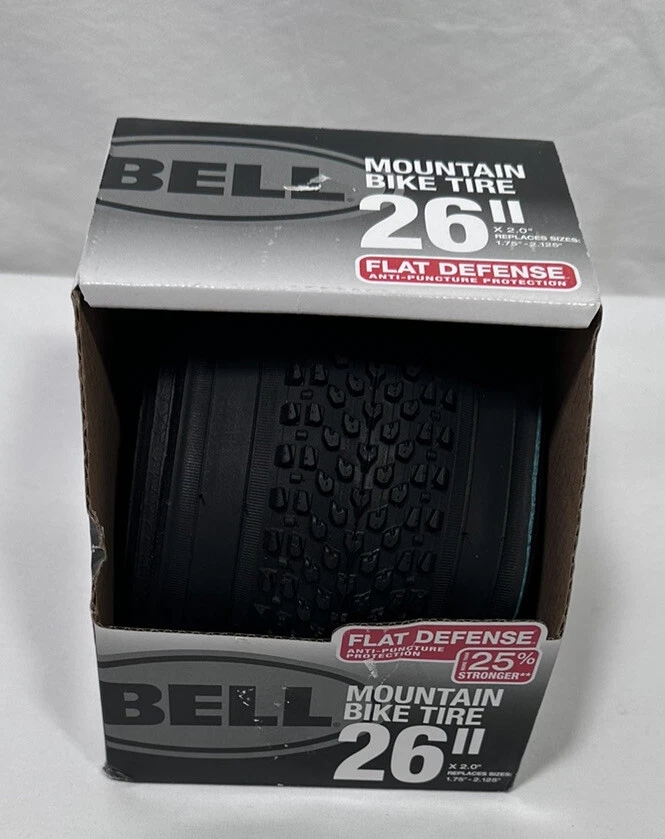 Bell Mountain Bike Tires 26"x2.0", FLAT DEFENSE Anti-Puncture Protection - Image 1 of 4