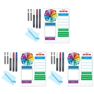 3 Sets Whiteboard Tabletop Trockener Löwebrett Acryl -Memo -Board mit Uhr ohne - Bild 1 von 12