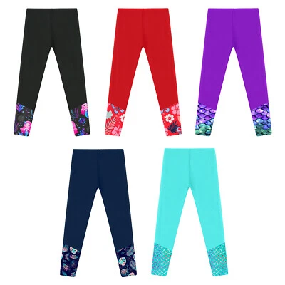 Girls Pants Stretchy Trousers Jogging Bottoms Swim Swimwear Skateboarding Fish - Image 1 of 3
