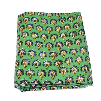 5 Yard Indian Hand Block Printed Cotton Fabric Voile Dressmaking Material G1I - Image 1 of 4