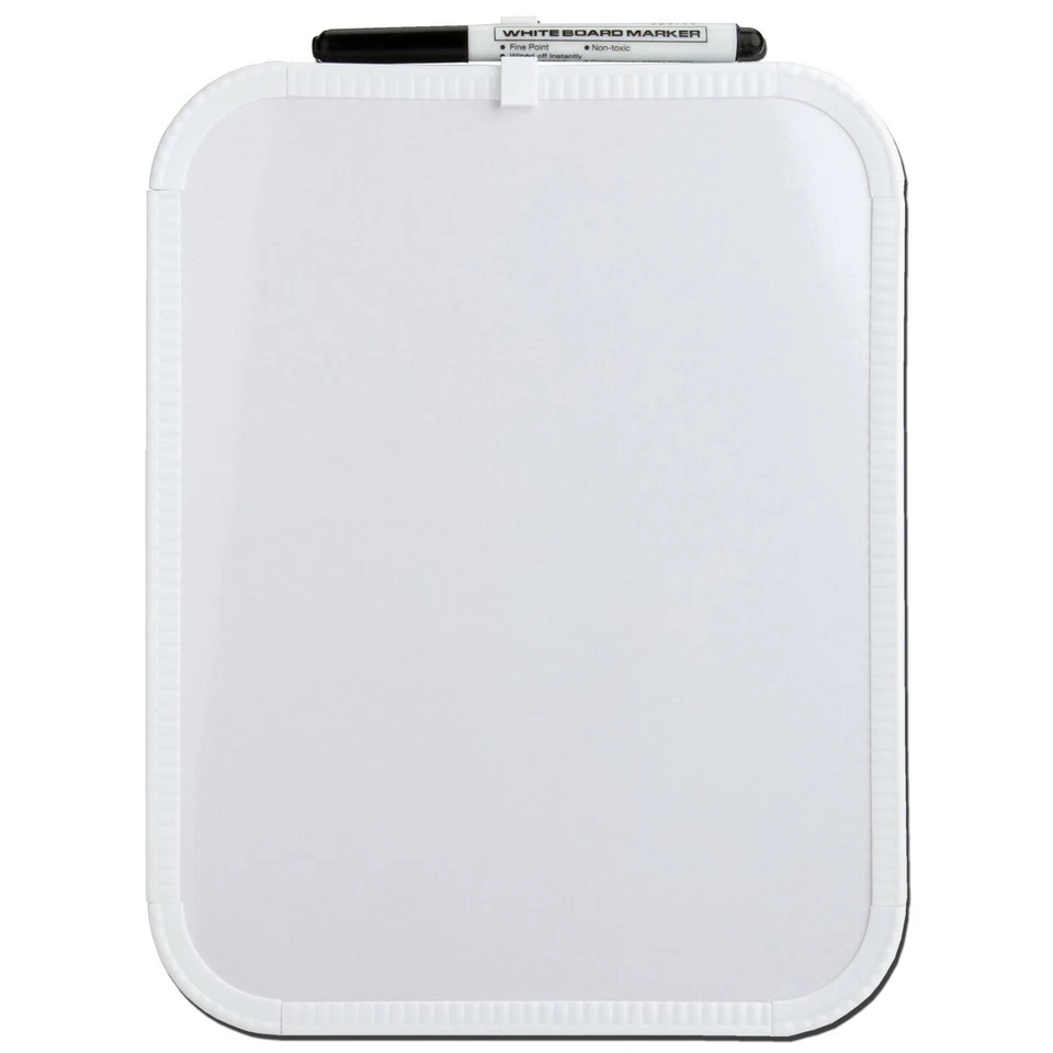 Lorell 75620 Small Dry Erase Board 8-1/2 x 11" With Black Marker, Non-Magnetic