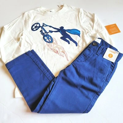 Conjunto de Pantalones Camisa Azul Gymboree Niños Talla 5 Super Hero Dude Nuevo con Etiquetas Foto 1 de 2
