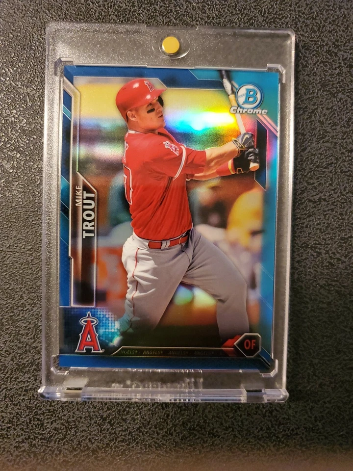 2016 Bowman Chrome Mike Trout Blue Refractor #'d/150  - Image 1 of 3