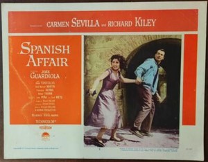 Richard Kiley & Carmen Sevilla in Madrid Spanish Affair original Lobby Card 4375