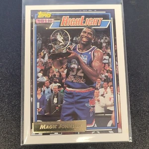 Vtg Magic Johnson 1992 Topps GOLD #2 Basketball Card Lakers Highlight NBA HOF - Picture 1 of 2