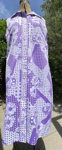 Vintage Mod Dress Alex Coleman Polyester Shift Shirtdress Op-Art M/L - Picture 1 of 10