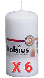 6 X Bolsius Pillar Candle White (120mm x 58 mm) - Picture 1 of 1