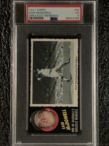 1971 Topps Baseball Greatest Moments #50 Sam McDowell PSA 5