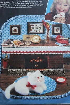Jean Greenhowe Sewing Pattern Cat on Mat in Front of Fire Miniature Scene Model - Image 1 of 3