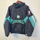 BOSTON CELTICS NBA Starter Hooded Half Zip Pullover Jacket XL Black GREEN