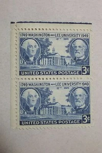 Bloque de 2 placas de estampillas de la Universidad de Washington y Lee 1749-1949 de $0,03 centavos - Imagen 1 de 1
