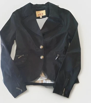 Chaqueta Blazer BKE Negra Estilo Moto Para Mujer Talla M Steam Punk Rock Grunge Foto 1 de 4