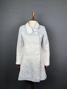 Desigual Womens Long Jacket Size 40 White Long Sleeve Breathable Button - Picture 1 of 7