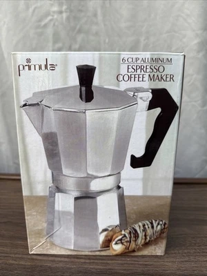 Stovetop Espresso Maker, Moka Pot for Italian & Cuban Coffee, 6 Cups, Silver NIB - Image 1 of 4