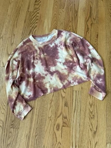 Peach Love Made in USA Oversize Batik Crop Top Größe Medium Hippie - Bild 1 von 7
