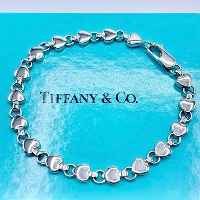 [Excellent Condition / Rare] Tiffany Puff Heart Bracelet, 17cm – Vintage, charmi - Image 1 of 4