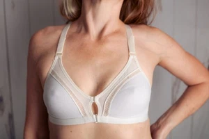 Vintage Reflections 34B Retro BH ungefüttert belüftet vorne geschlossen ohne Bügel pink - Bild 1 von 9