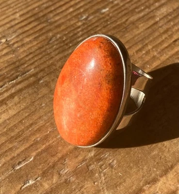 Anillo Jay King Naranja Esponja Coral y Plata de Ley 6 Foto 1 de 4