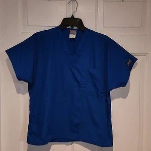 Women's sz XXS Blue Short Sleeved Scrub Top Shirt by Cherokee ROYW Color - Picture 1 of 6