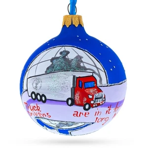LKW Fahrer Glaskugel Ornament 3,25 cm - Bild 1 von 5