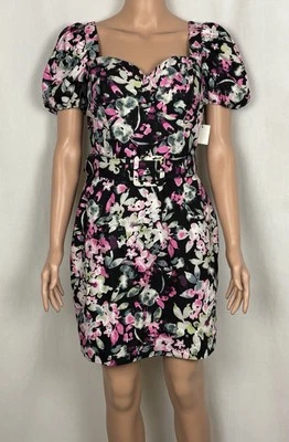 Vestido bustiê feminino Bar III tamanho 6 com cinto estampa floral - Imagem 1 de 4