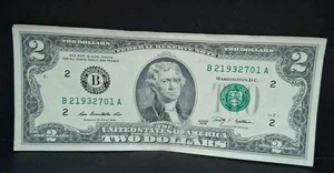 2009 Ink Error Older Antique Vintage $2 Two Dollar Bill Unc.  Condition  🇺🇸  - Picture 1 of 4