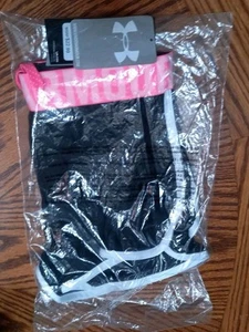 Under Armour Girls Loose Athletic Shorts Size YSM Black/Pink #1293875 NWT - Picture 1 of 13