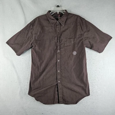 Element Shirt Mens XL Brown Short Sleeve Button Front Skateboarding Casual - Image 1 of 4