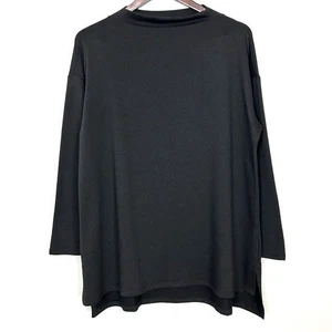 Top tunica Eileen Fisher accogliente spazzolato Terry Hug donna taglia S scollo a imbuto spacco - Foto 1 di 9