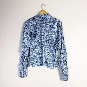 HUNTER BELL blau Leopard gerafft Isabel Bluse Top EXTRA SMALL - Bild 1 von 6
