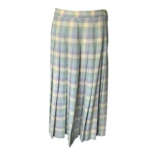 Pendleton Sz 16 Country Tartan Plaid Skirt Pastel Pleated Preppy Academia Twee - Picture 1 of 8