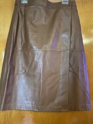 falda envolvente de cuero conexión francesa, talla 12 Foto 1 de 4