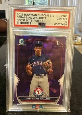Sebastian Walcott 1st Bowman Chrome Sapphire Purple Refractor /25 PSA 10 Rookie - Image 1 of 2