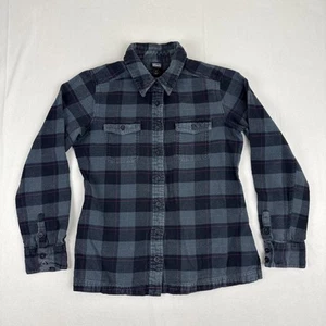 Patagonia Organic Cotton Womens Sz 6 Blue Plaid Fjord Flannel Shirt Outdoors - Picture 1 of 8