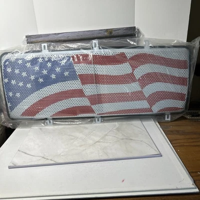 Protector de malla de inserción de rejilla de bandera de EE. UU. exterior de acero para Jeep Wrangler 07-15 JK Foto 1 de 4