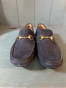 Mercanti Fiorentina Blue Suede Slip-On Loafers | Men’s Size 9M - Picture 1 of 6