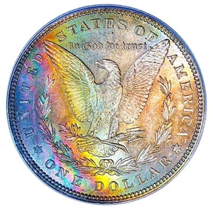 1898-P PCGS MS63 MORGAN $ RARE VIBRANT RAINBOW TONING SPECIMEN (VIDEO) - Bild 1 von 4