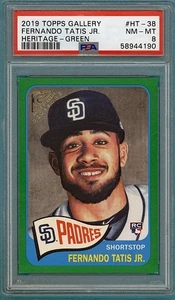 Topps Gallery Fernando Tatis Jr. RC Heritage Green 2019/250 #HT-38 ¡PSA 8! - Imagen 1 de 2